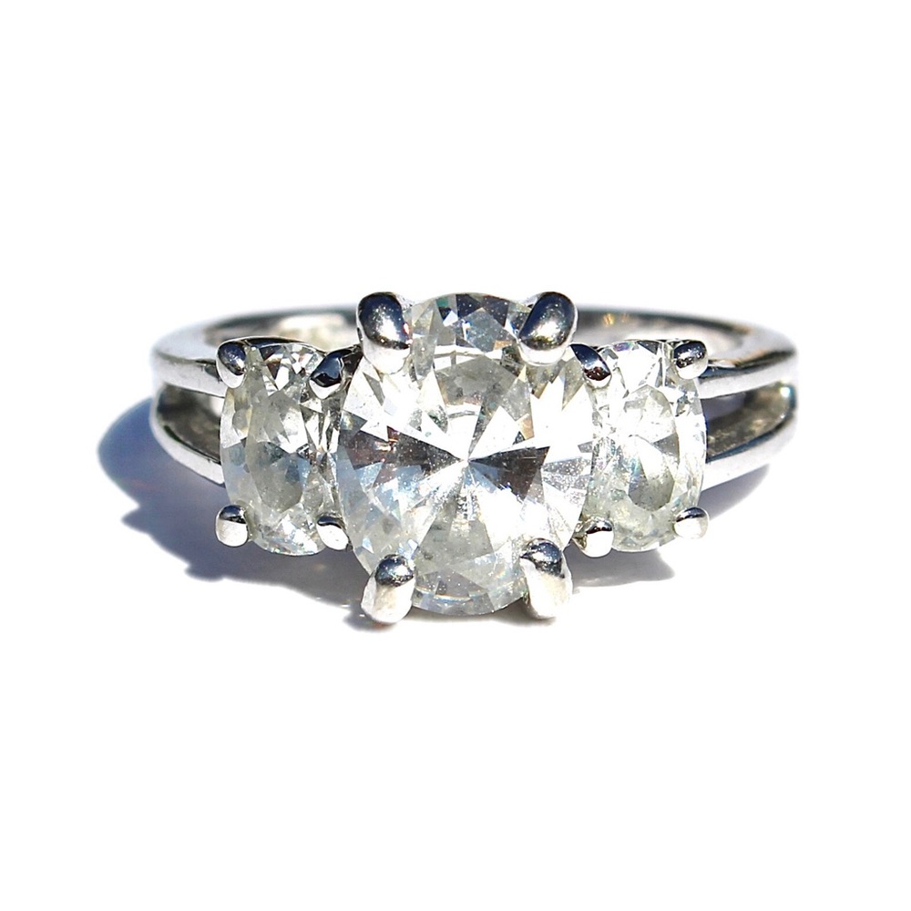Vintage Oval Cubic Zirconia Engagement Ring Size 5